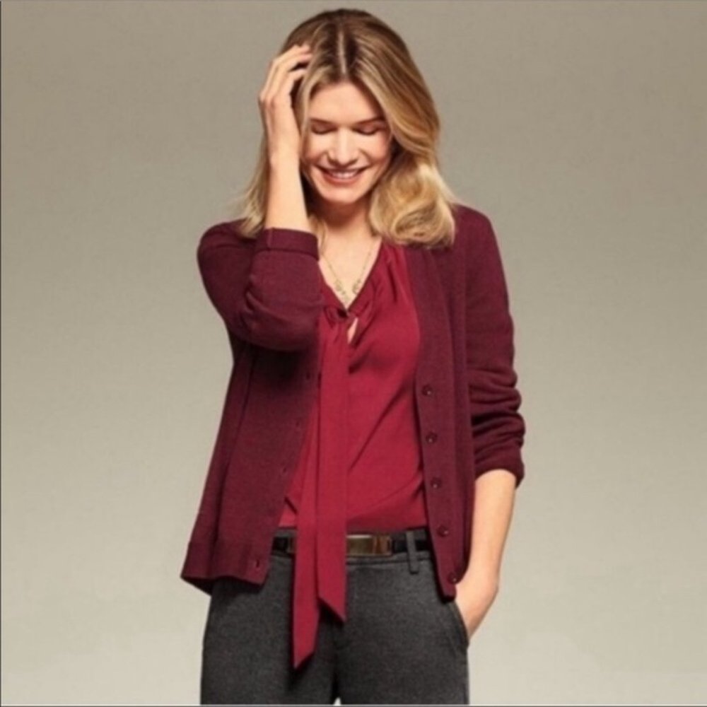 Cabi Catch Cardigan Garnet Cotton Style 3529